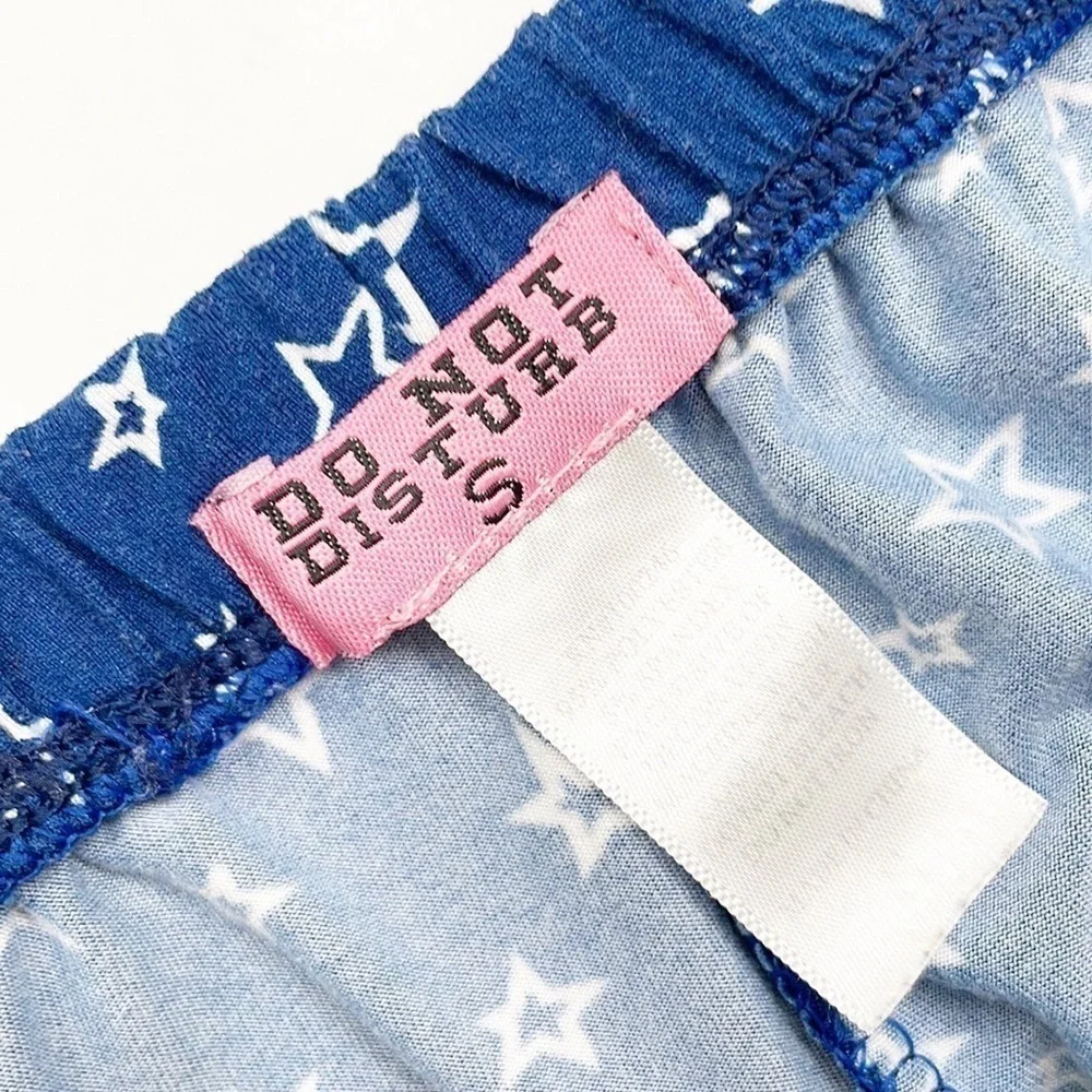 Do Not Disturb star print girls pajama shorts